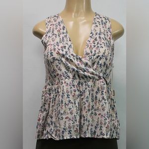 Sadie Robertson sleeveless floral print top Size M